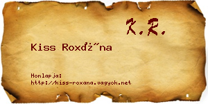 Kiss Roxána névjegykártya