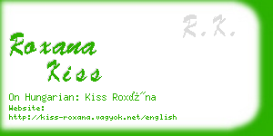 roxana kiss business card